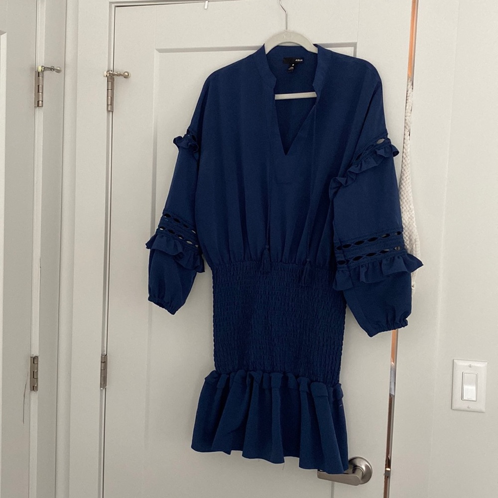 Aqua Navy Blue Dress